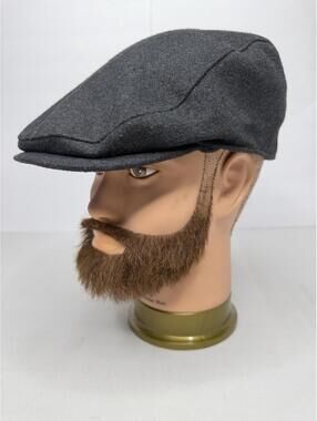All American Stetson LG/XL Black Wool Blend Flat Newsboy Cap P81